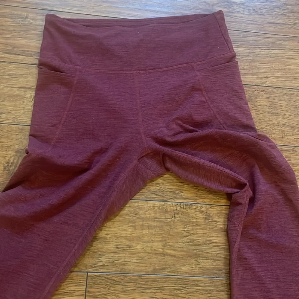 Joy Lab Women's Leggings Medium Burgundy Heather High Rise Athletic Gym Running - Picture 8 of 14
